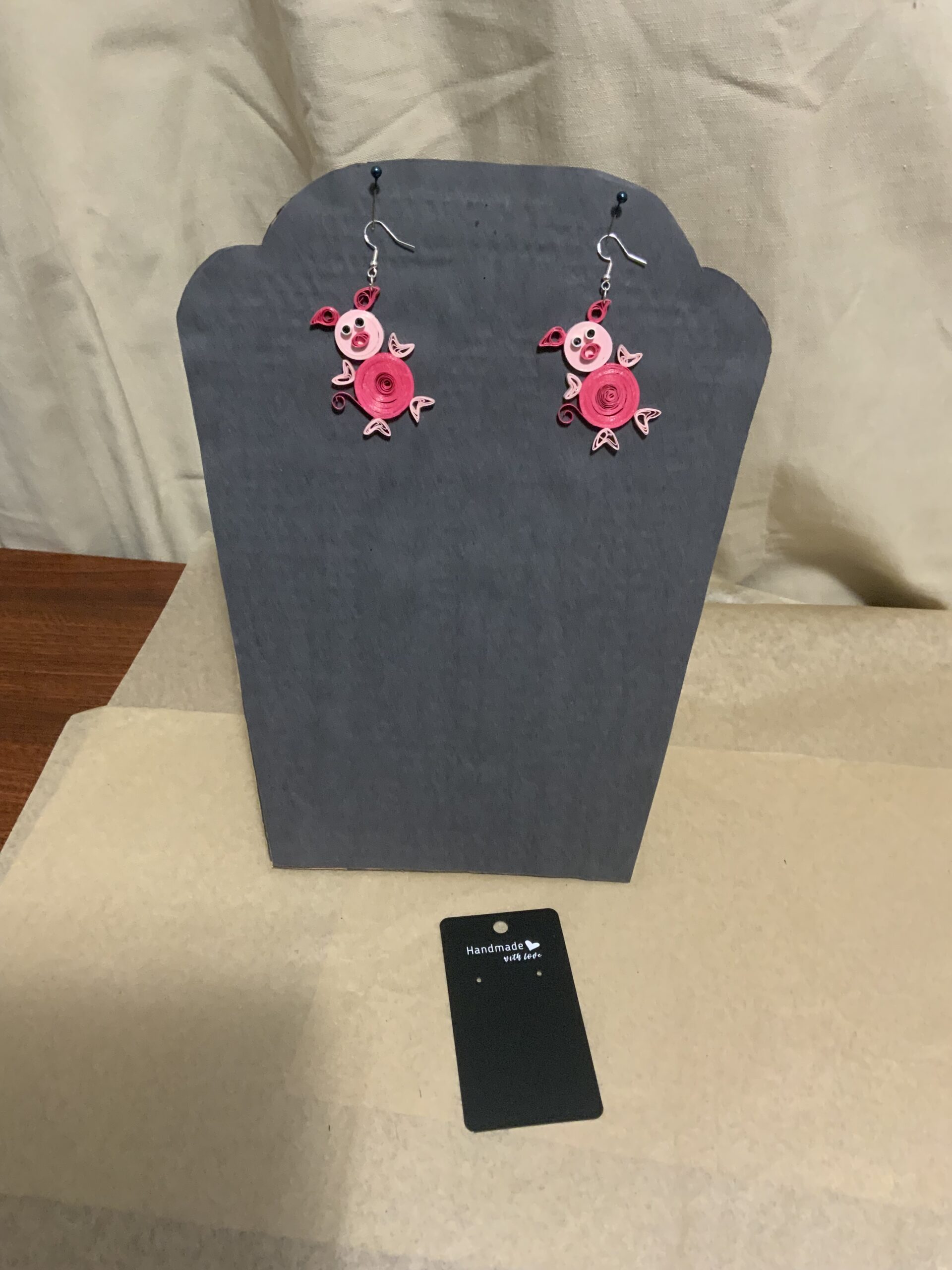 QUILLED ANIMAL COLLECTION EARRINGS, BEE, ELEPHANT, FROG, OWL, TURTLE, PIG, LADYBUG & MORE…… - Image 14