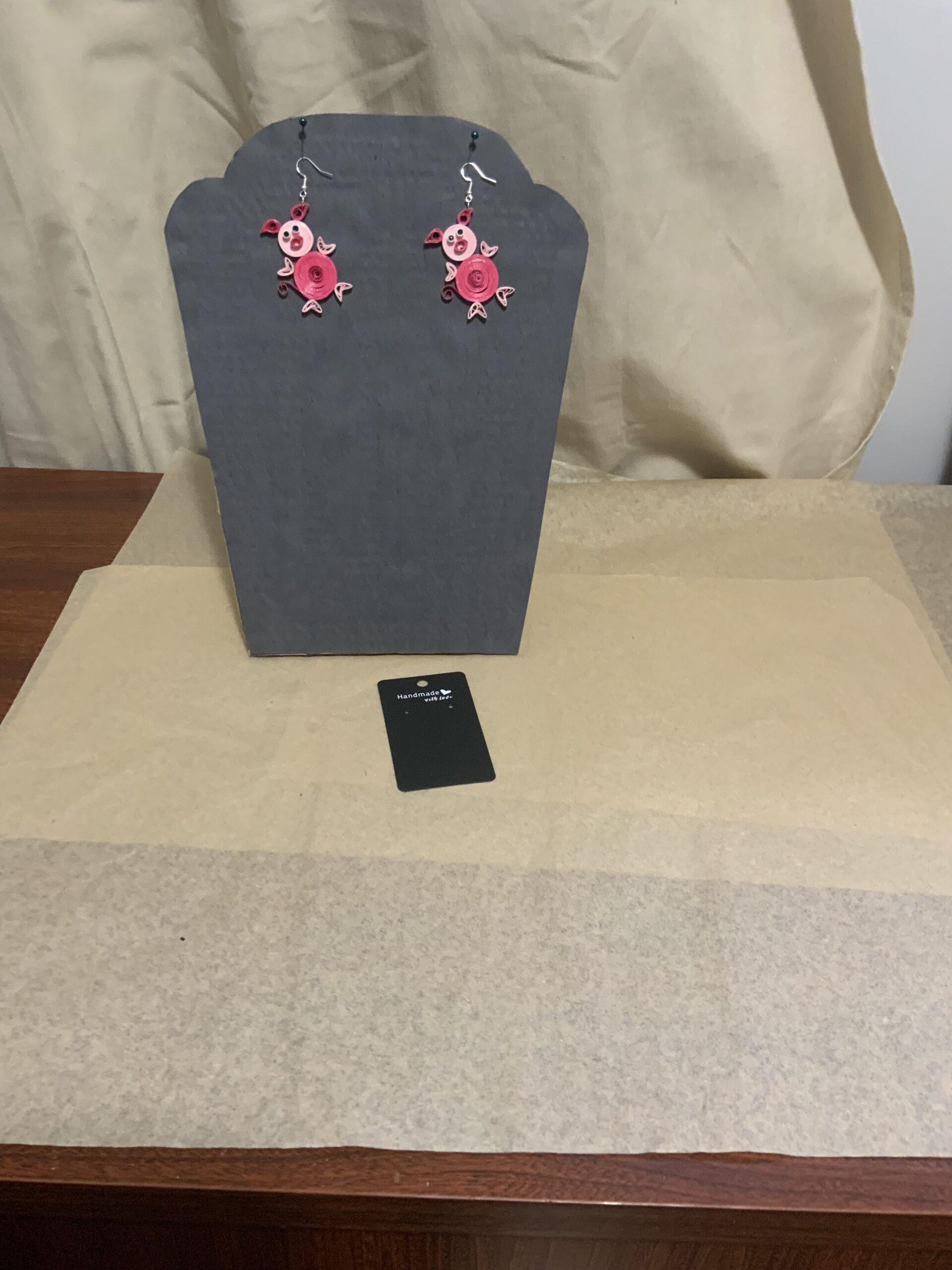 QUILLED ANIMAL COLLECTION EARRINGS, BEE, ELEPHANT, FROG, OWL, TURTLE, PIG, LADYBUG & MORE…… - Image 15