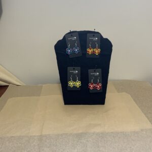 Two-Tone Mini Flower Quilled Earrings, Colourful Earrings, Artisan Jewelry