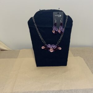 BEAUTIFUL HANDCRAFTED 4 TONE QUILLED JEWELRY SET, EARRING AND NECKLACE SET, UNIQUE ARTISAN JEWELRY