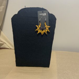 Golden Sun Paper Quilling Earrings - Paper Quilled Jewelry - Summer Beach Boho Earrings