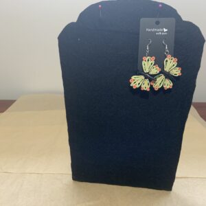Quilled Butterfly Dangle Earrings – Handcrafted Paper Art Jewelry, Hypoallergenic Hooks