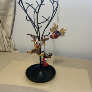 Set of 3 Handmade Quilled REINDEER Christmas Tree Ornaments