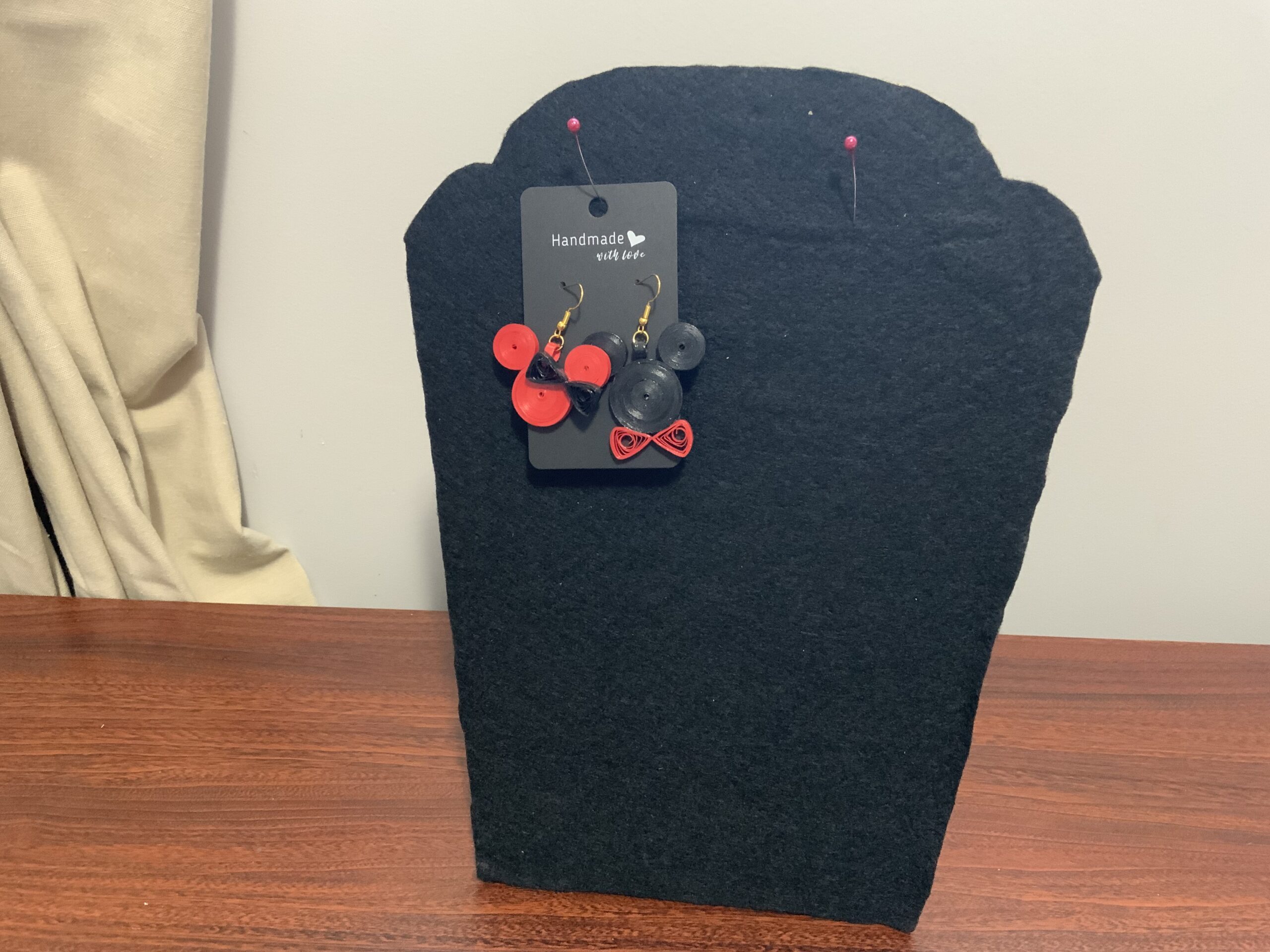 Handmade Quilled Mickey/Minnie Mouse Earrings, Artisan Jewelry, Unique gift Idea - Image 11