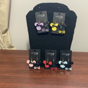 Handmade Quilled Mickey/Minnie Mouse Earrings, Artisan Jewelry, Unique gift Idea