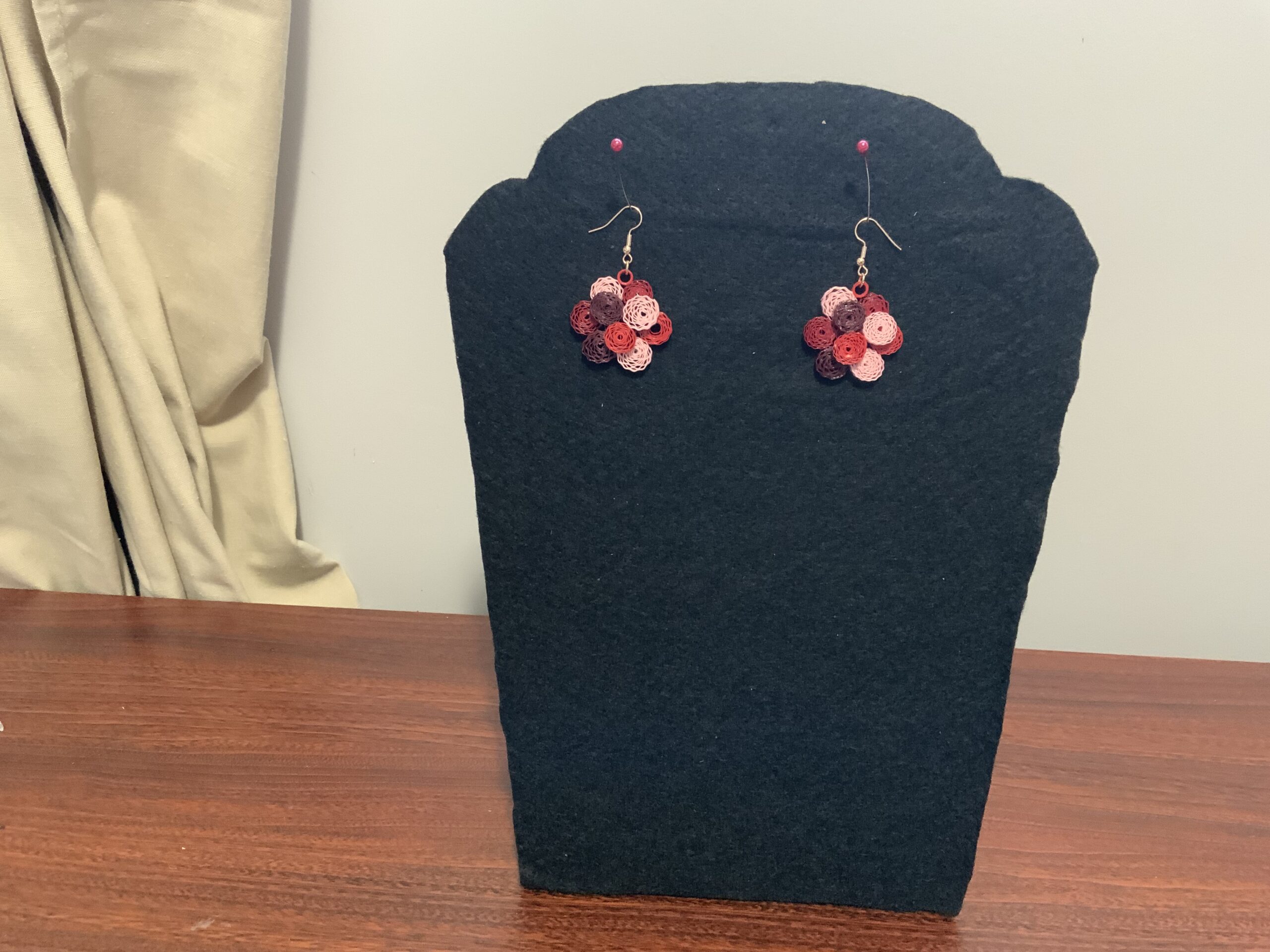 Beautifully designed Handcrafted Quilled Cluster Earrings, Mother’s Day, Birthday, Artisan Jewelry, Unique - Image 5
