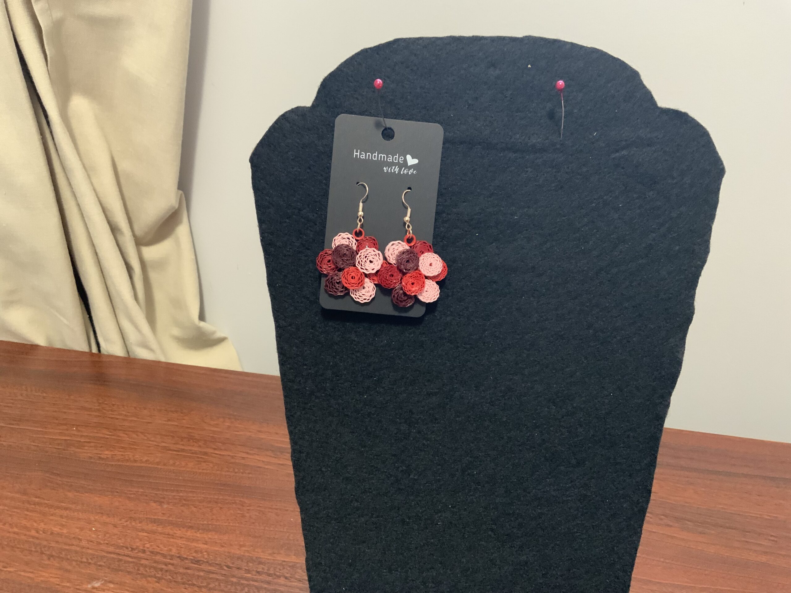 Beautifully designed Handcrafted Quilled Cluster Earrings, Mother’s Day, Birthday, Artisan Jewelry, Unique - Image 4