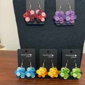 Beautifully designed Handcrafted Quilled Cluster Earrings, Mother’s Day, Birthday, Artisan Jewelry, Unique