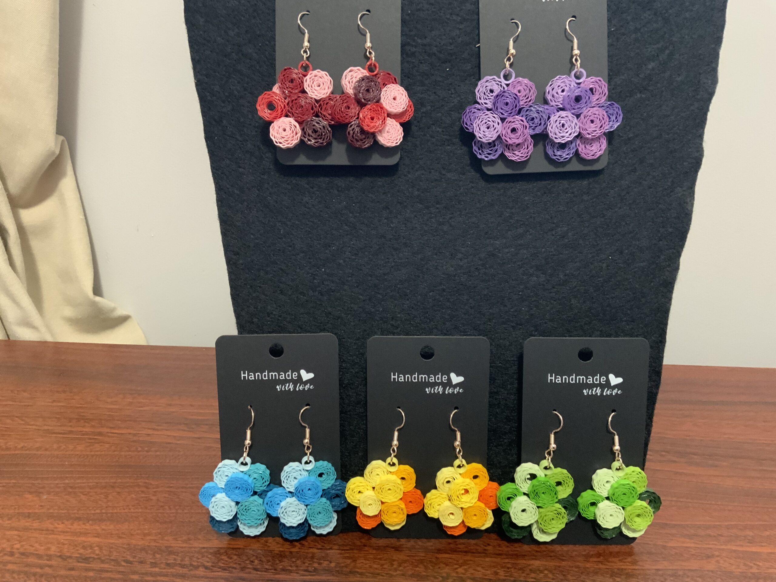 Beautifully designed Handcrafted Quilled Cluster Earrings, Mother’s Day, Birthday, Artisan Jewelry, Unique