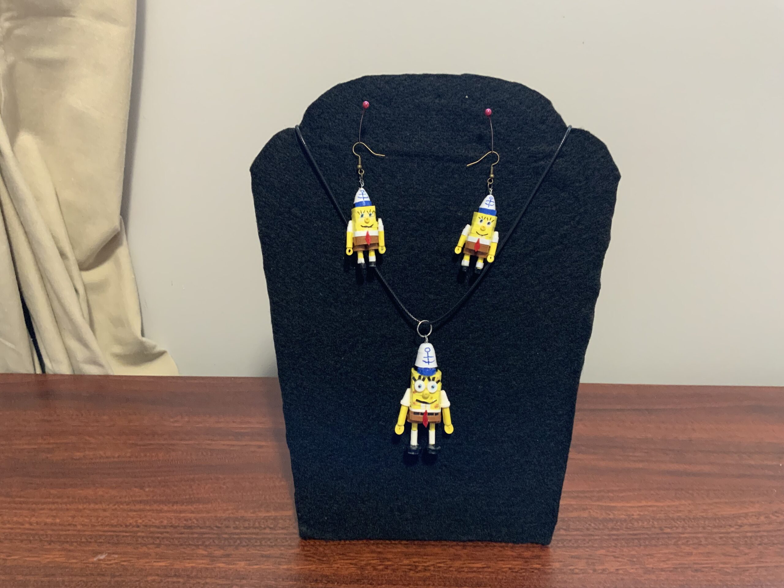 SPONGEBOB SQUAREPANTS Handmade Quilled Earring/Necklace Set, Adorable Gift - Image 3