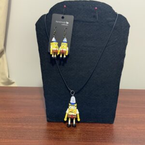SPONGEBOB SQUAREPANTS Handmade Quilled Earring/Necklace Set, Adorable Gift