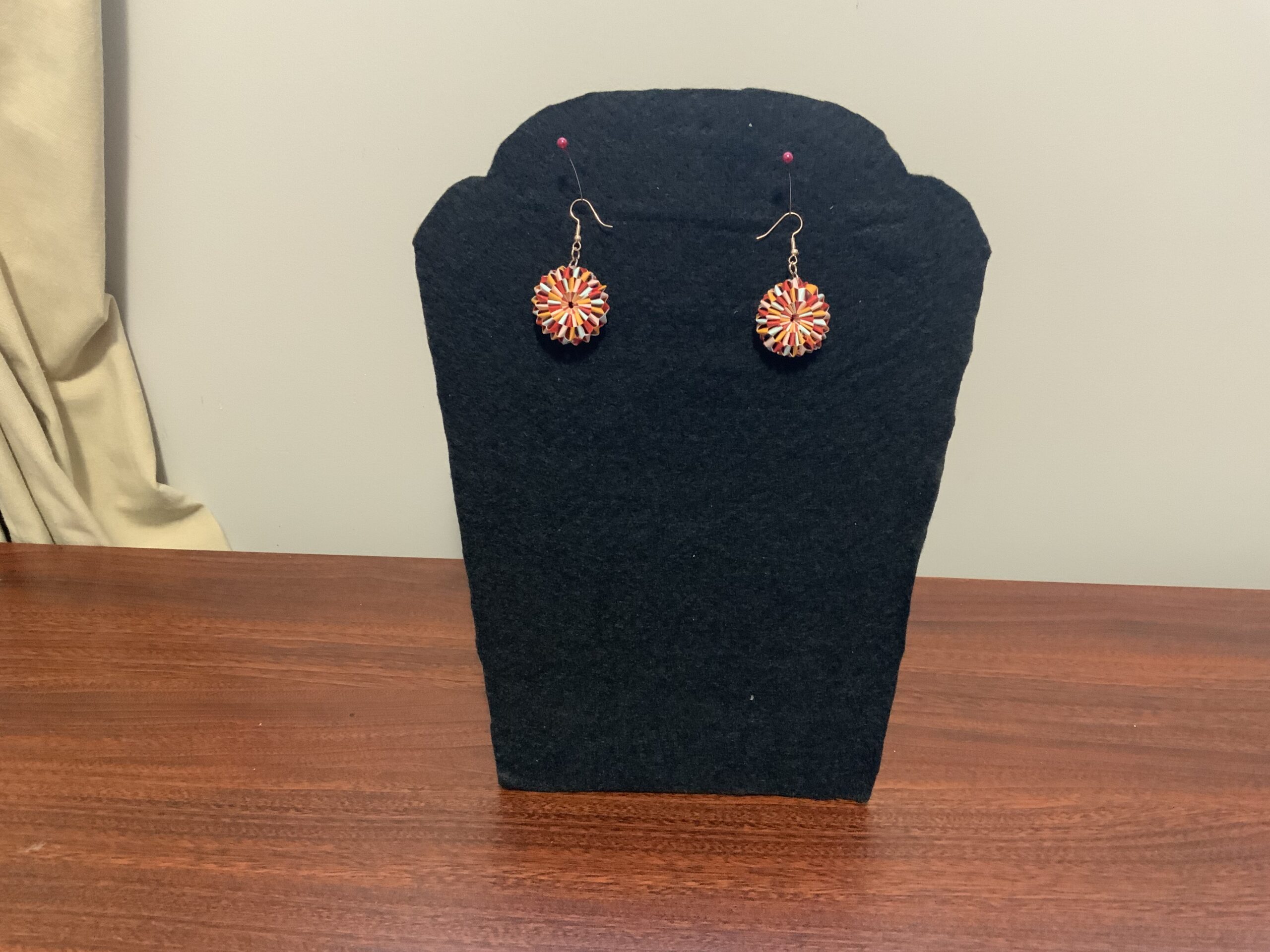 Handmade Quilled Weaved-Style Earrings – Unique, Colourful & Lightweight - Image 3