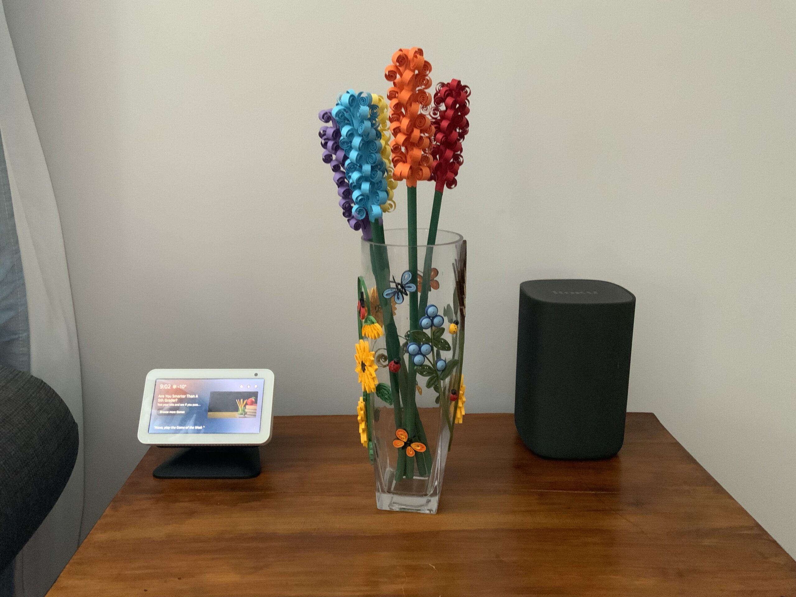 One-of-a-Kind Handmade Quilled Glass Vase, Home Decor, Elegant, Ladybugs, Butterflies - Image 3