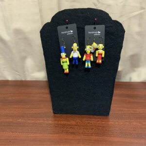 The SIMPSONS Handmade Quilled Earring Set, Homer, Bart, Marg, Lisa & Maggie