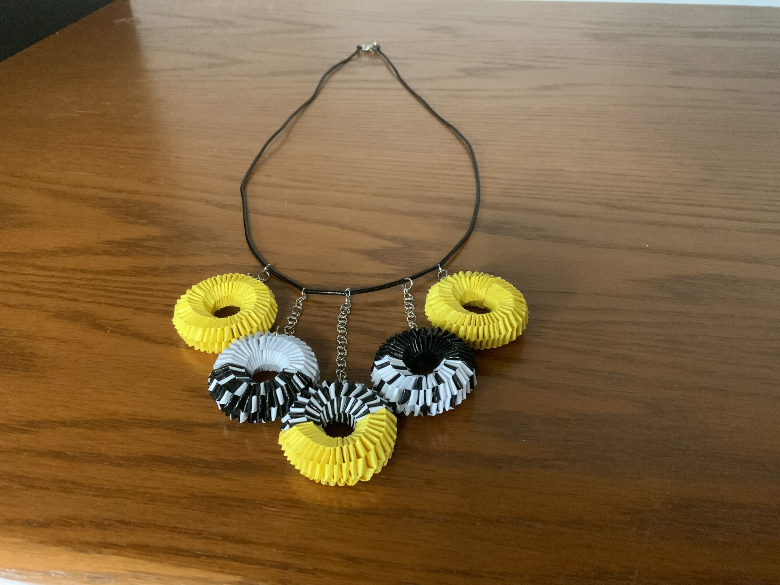 Artisan Jewelry, Handcrafted Quilled Woven Style Earring/Necklace Set, Paper Weaved Style Jewelry - Image 5