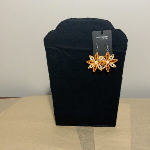 ORANGE & CREAM STAR FLOWER QUILLED EARRINGS  🌼 Bright. Delicate. Eye-catching. 🌼