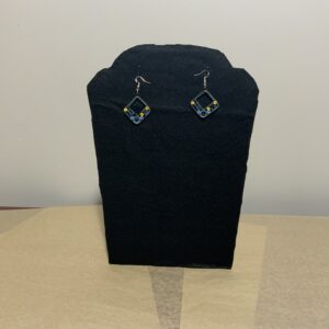 BROWN & TEAL SQUARE/TRIANGLE STYLE QUILLED EARRINGS  🟫🔷 Bold. Artistic. Earthy Elegance. 🔷🟫