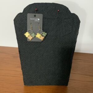 MODERN QUILLED EARRINGS – SQUARES WITH CIRCLES IN EARTH TONES, ARTISAN JEWELRY, EYE-CATCHING DESIGN