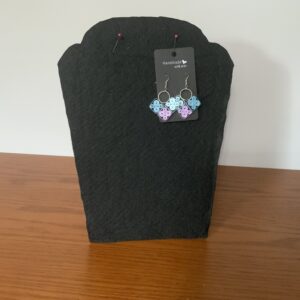 MODERN QUILLED EARRINGS – SQUARES WITH CIRCLES IN BLUES & PURPLE, Vibrant, Eye-Catching