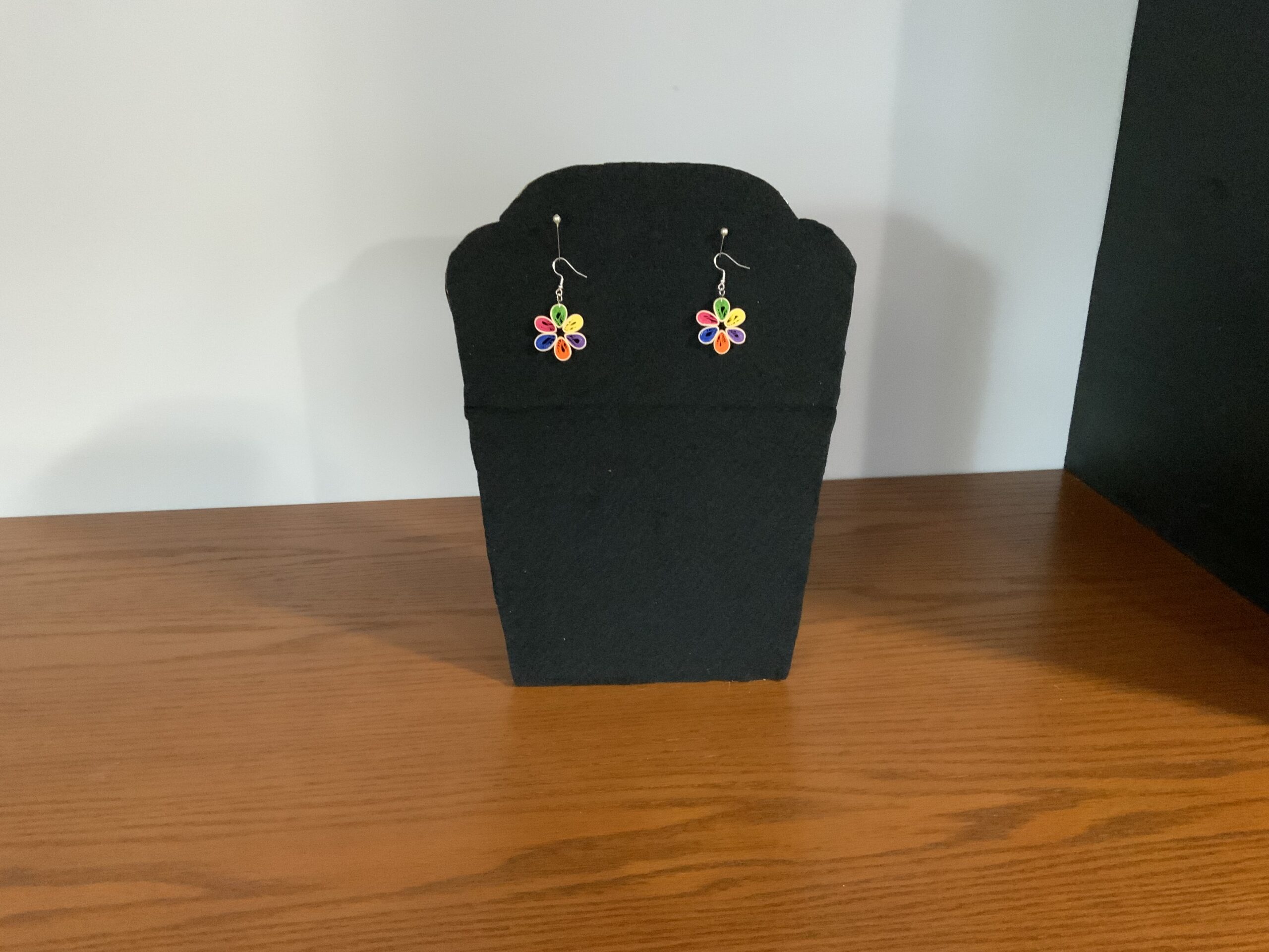 Artisan Earrings - 6-Bold Colour Petal Flower Quilled Earrings - Image 8