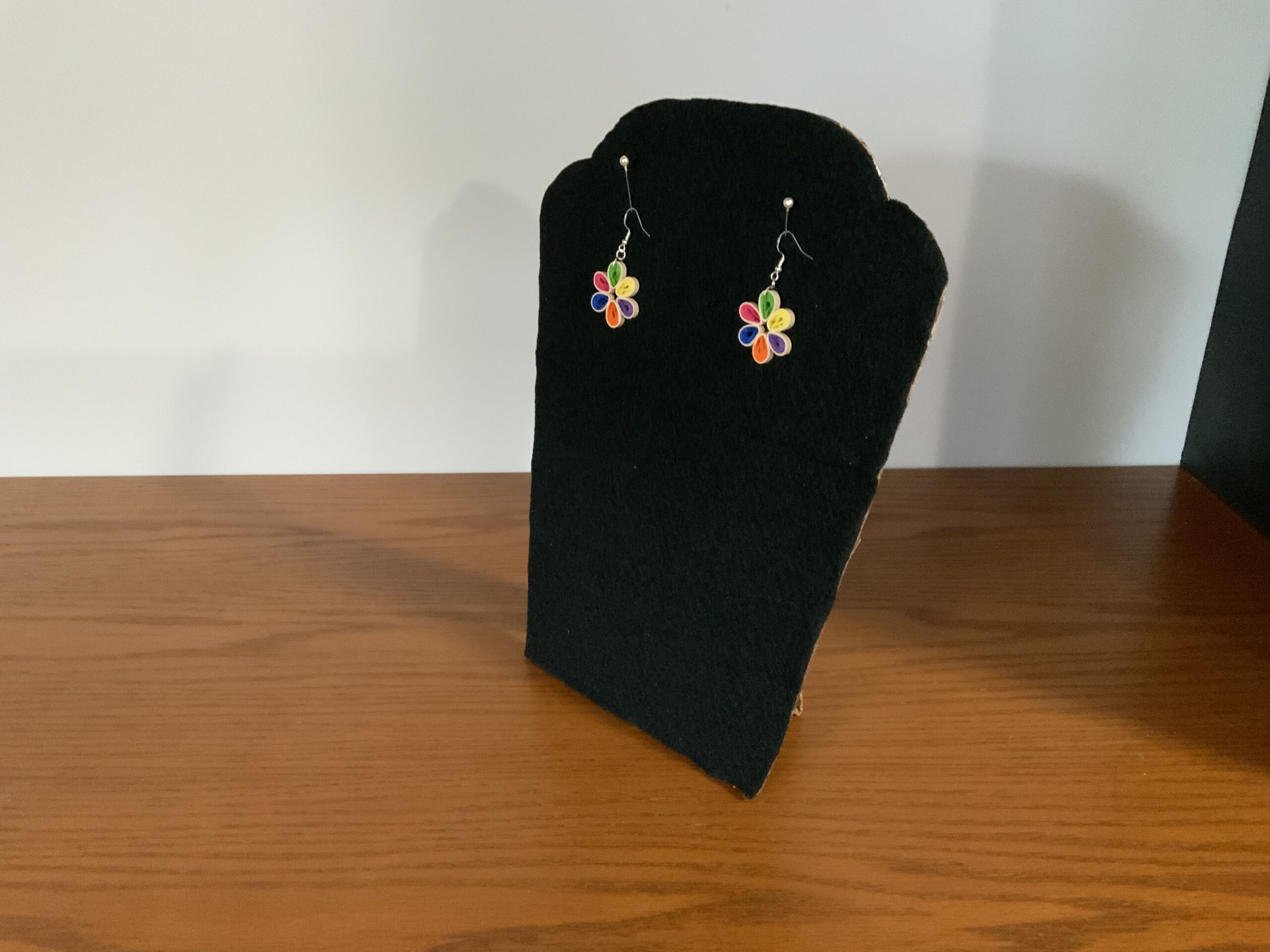 Artisan Earrings - 6-Bold Colour Petal Flower Quilled Earrings - Image 6