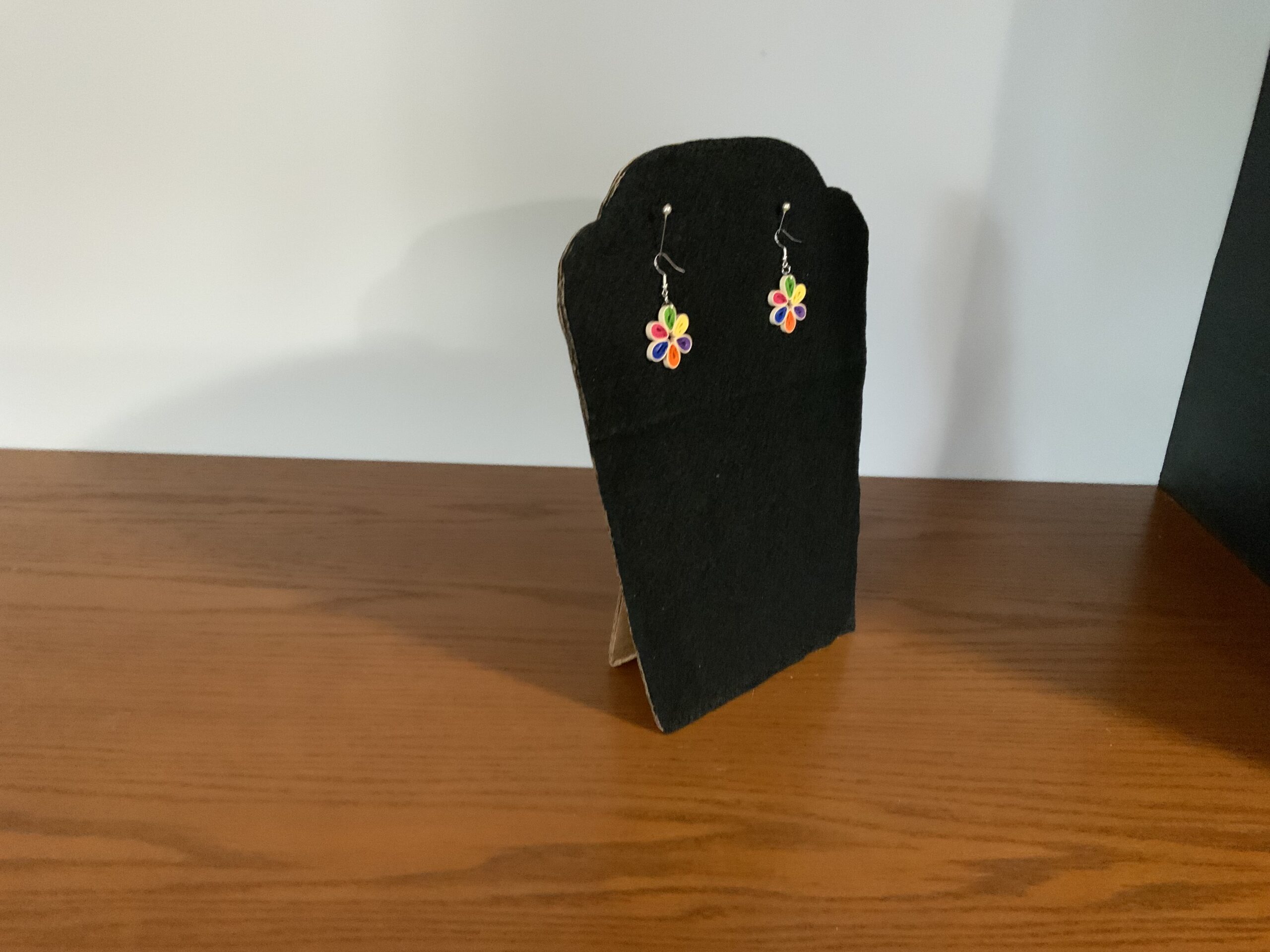 Artisan Earrings - 6-Bold Colour Petal Flower Quilled Earrings - Image 5