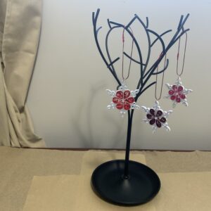 Handmade Quilled CHRISTMAS TREE Ornaments, 3 CHRISTMAS SNOWFLAKE ORNAMENTS