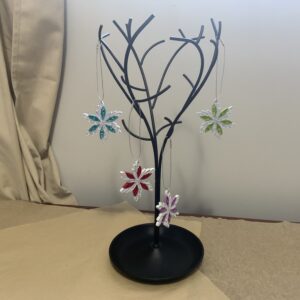 Handmade Quilled CHRISTMAS TREE Ornaments, 4 CHRISTMAS SNOWFLAKE ORNAMENTS