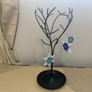 Handmade Quilled CHRISTMAS TREE Ornaments, 3 CHRISTMAS SNOWFLAKE ORNAMENTS