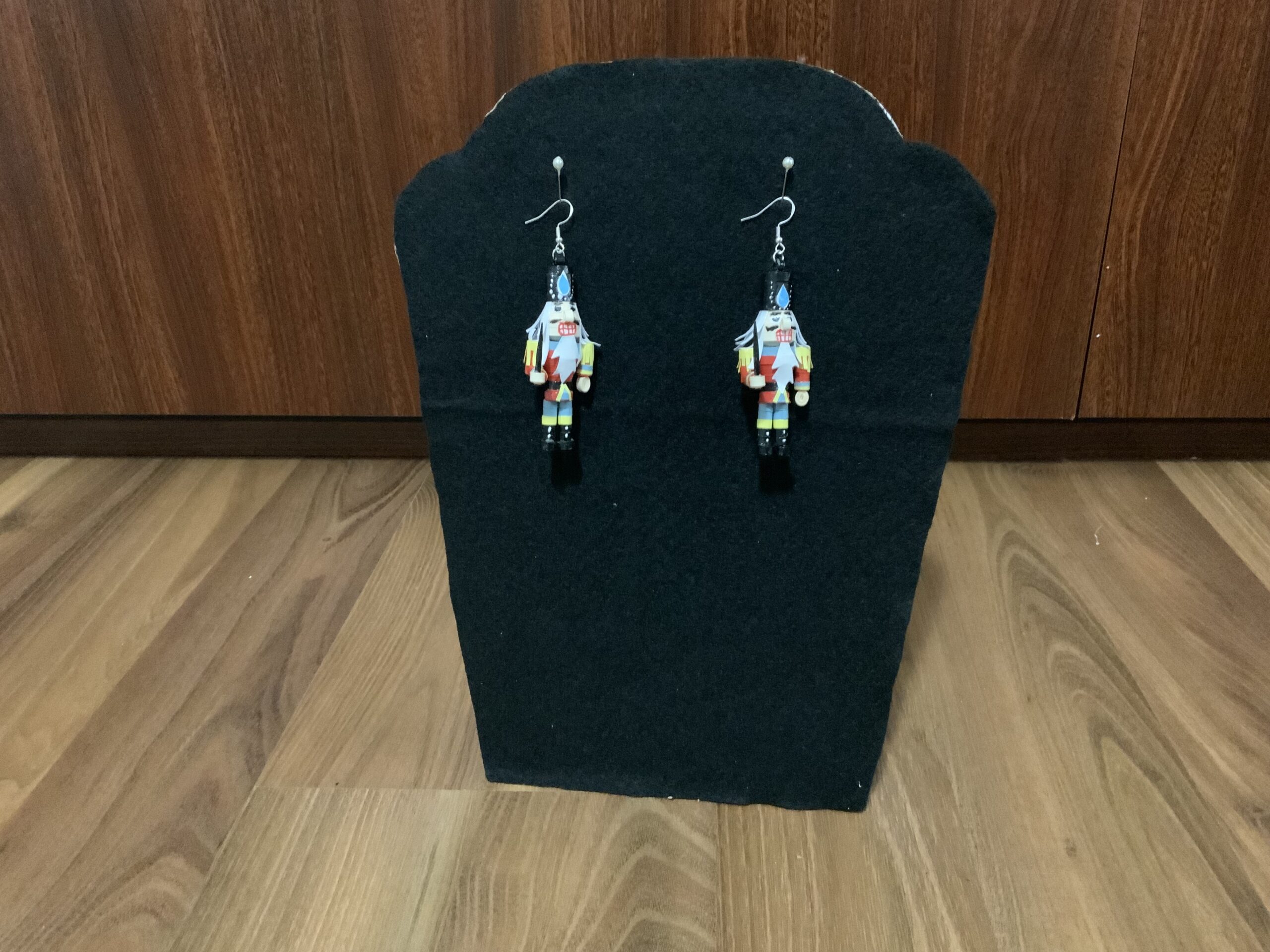 Handmade Quilled CHRISTMAS NUTCRACKER Earrings, Festive Fun Earrings, Dangle Earrings - Image 6