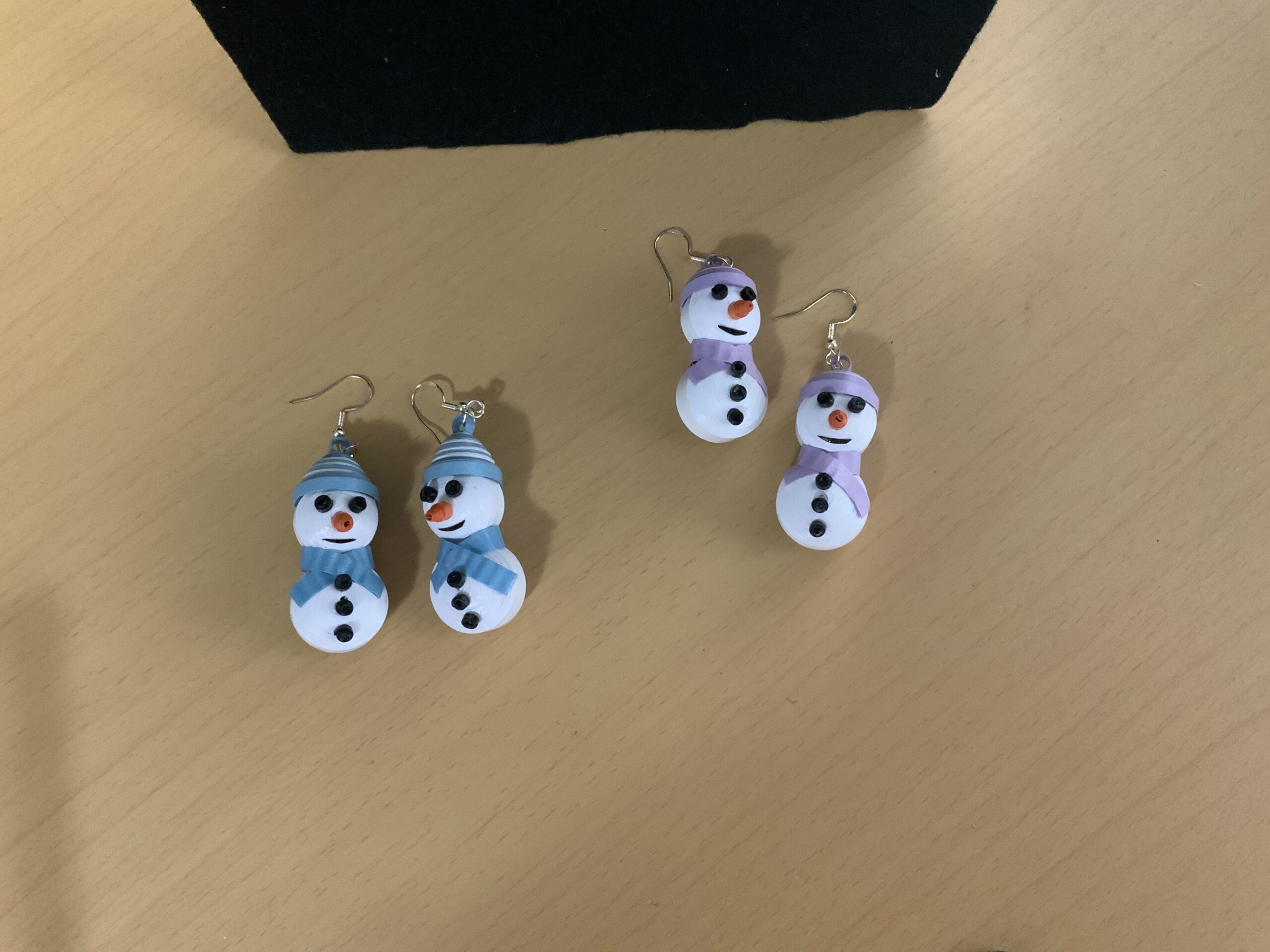 Handmade Quilled CHRISTMAS SNOWMAN Earrings, Festive Fun Earrings, Dangle Earrings - Image 3