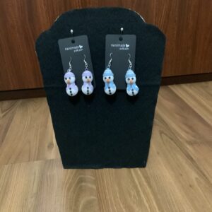Handmade Quilled CHRISTMAS SNOWMAN Earrings, Festive Fun Earrings, Dangle Earrings