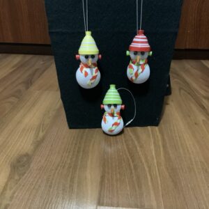 Handmade Quilled CHRISTMAS TREE Ornaments, 3 Adorable CHRISTMAS SNOWMAN ORNAMENTS