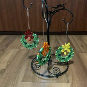 Handmade Quilled set of 3 Christmas Tree Wreath Ornaments, Christmas Tree Ornaments, Gifts,