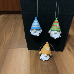 Handmade Quilled CHRISTMAS TREE Ornaments, 3 Adorable CHRISTMAS GNOME ORNAMENTS
