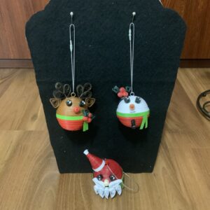 Handmade Quilled CHRISTMAS TREE Ornaments, 3 Adorable CHRISTMAS ORNAMENTS