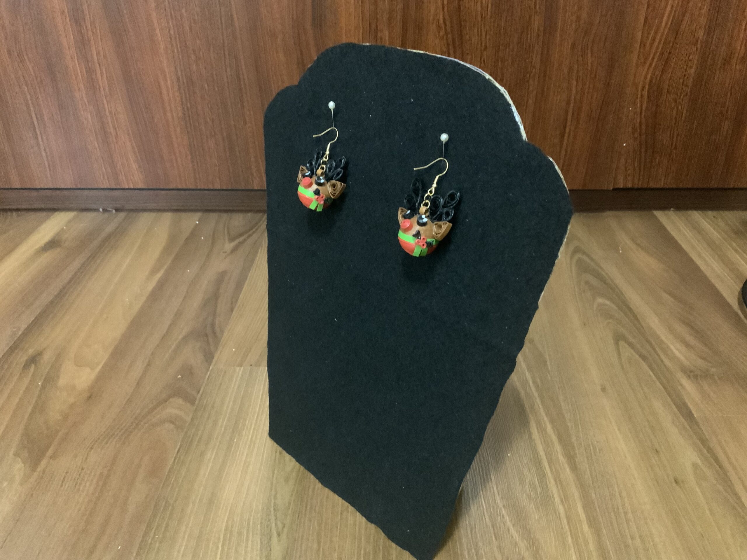 Handmade Quilled CHRISTMAS REINDEER Earrings, Festive Fun Earrings, Dangle Earrings - Image 5