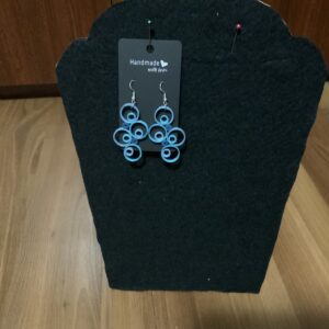 Art Meets Style: Make a statement with these intricate blue quilled earrings—perfect for any occasion.