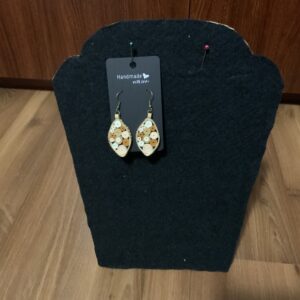 Dangle Earrings, Bold yet elegant in soft neutral tones of brown, cream, and white