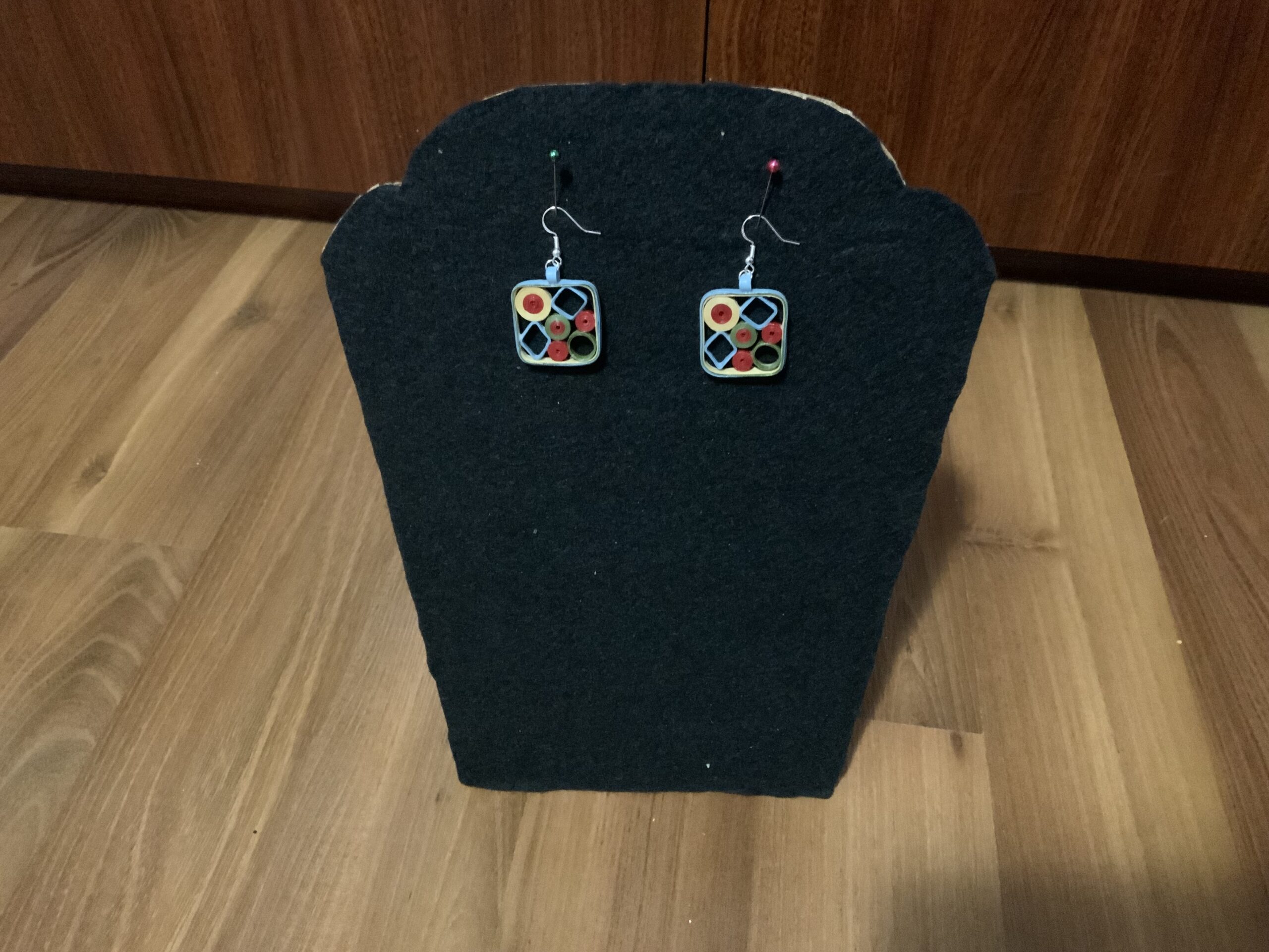 Elegant Symmetry in Colourful Form, Handmade quilled Earring & Necklace Set - Image 8