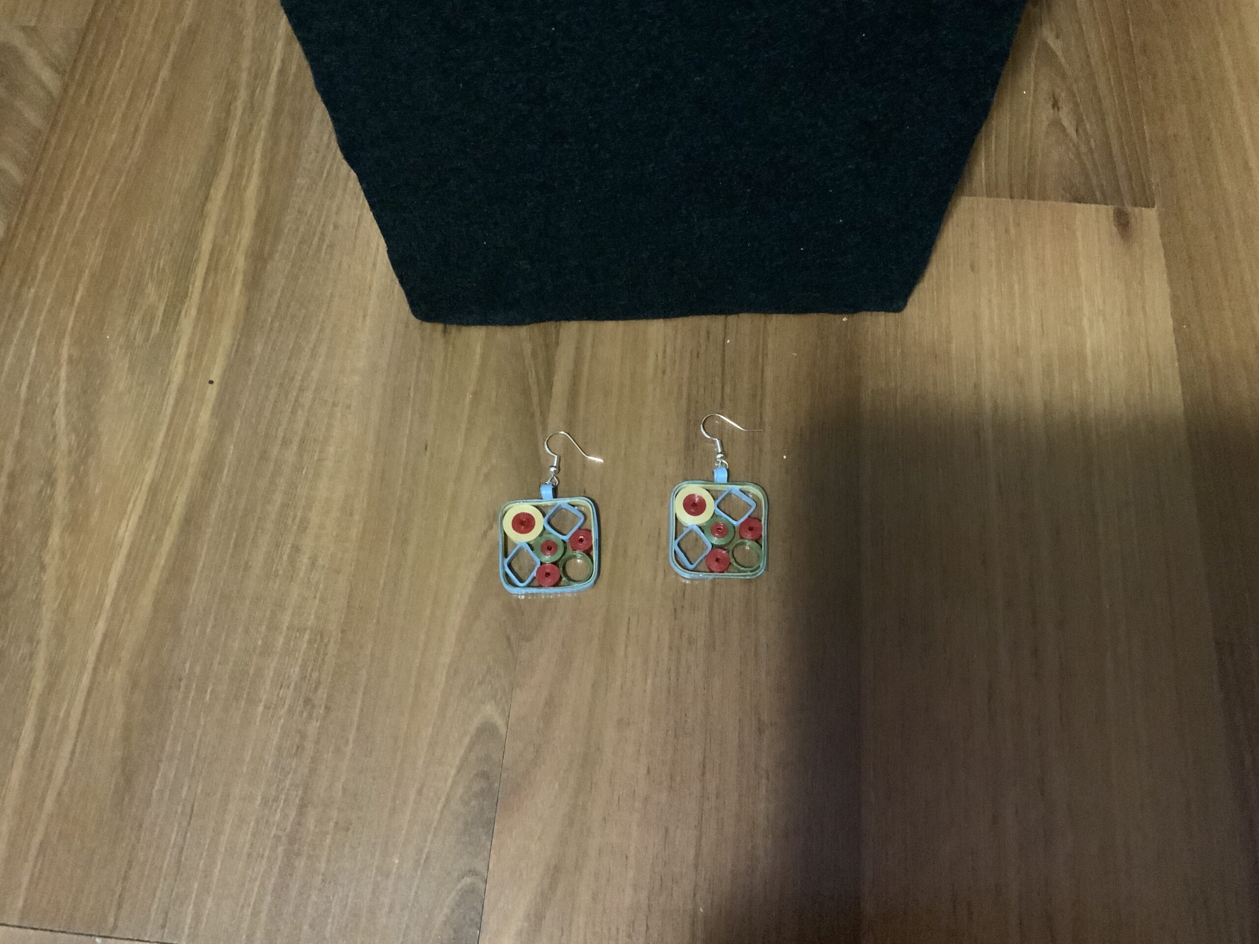 Elegant Symmetry in Colourful Form, Handmade quilled Earring & Necklace Set - Image 7