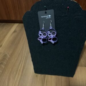 Creativity meets Colour, Purple Circular Style Handmade Quilled Dangle Earrings