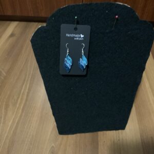 Feather Style Shades of Blue Handmade Quilled Dangle Earrings