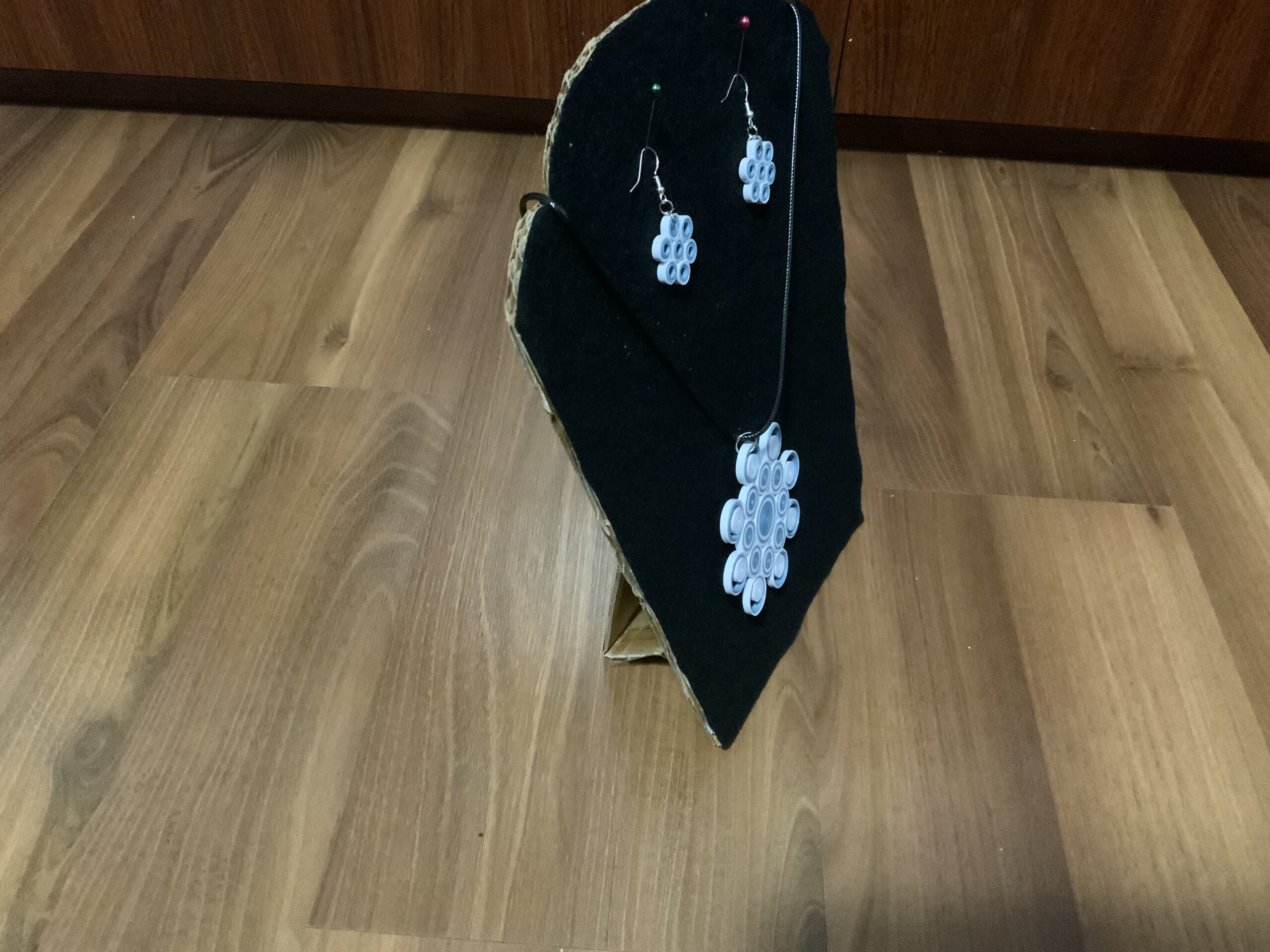 Elegant & Eye-Catching: Handmade quilled earrings in sophisticated blue tones—lightweight, bold, and totally unique. - Image 5