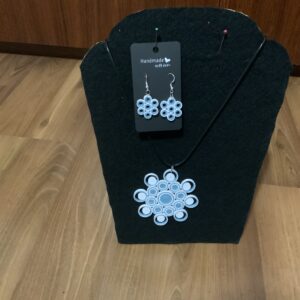 Elegant & Eye-Catching: Handmade quilled earrings in sophisticated blue tones—lightweight, bold, and totally unique.