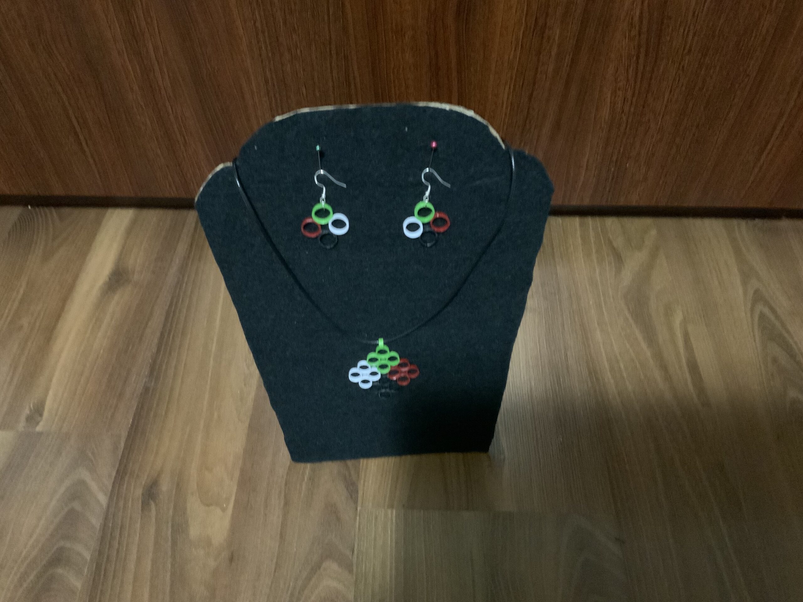 Handmade Quilled Earring & Necklace Set in Bold Multicolor Tones - Image 4