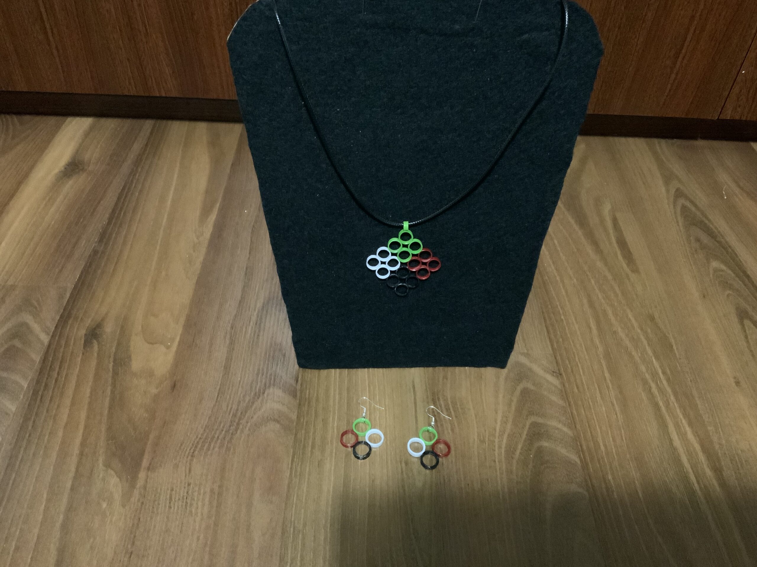 Handmade Quilled Earring & Necklace Set in Bold Multicolor Tones - Image 7